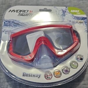 New Bestway Hydro-Swim Red Swim Goggles Mask Adult +14